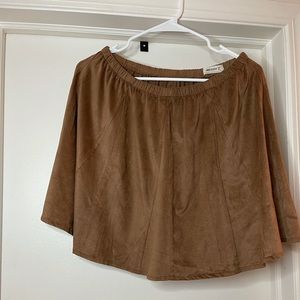 Brown Suede Mini Skirt Size XL